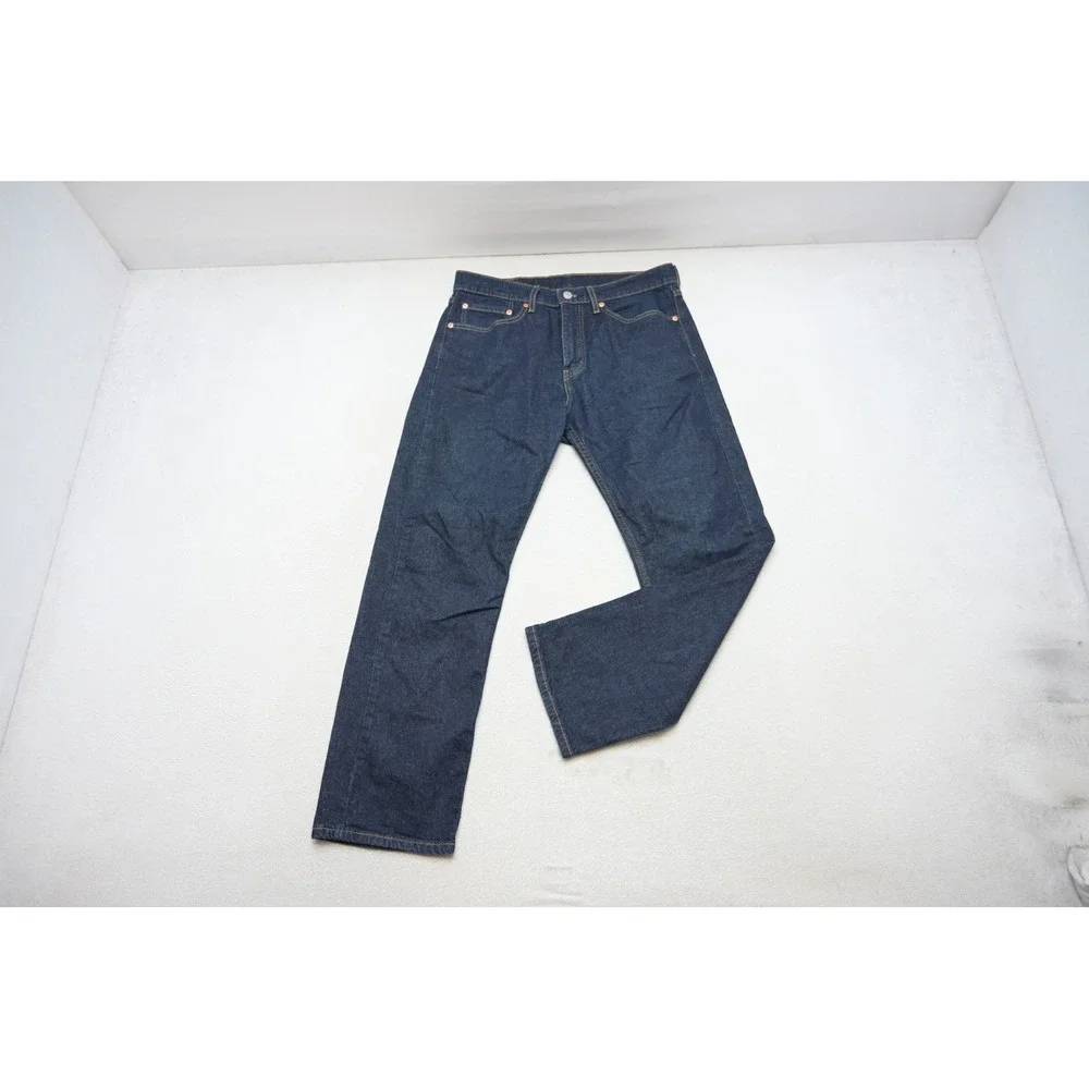Levi's 505 Regular Fit Men 33x30 Dark Blue Straight Leg Stretch Jeans Excellent